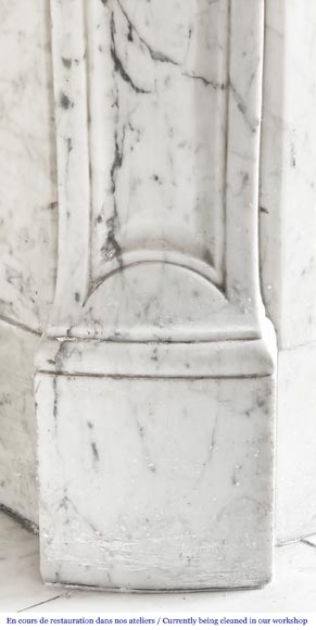 Louis XV style Pompadour model fireplace, in Carrara marble Louis XV style Pompadour model fireplace, in Carrara marble-4