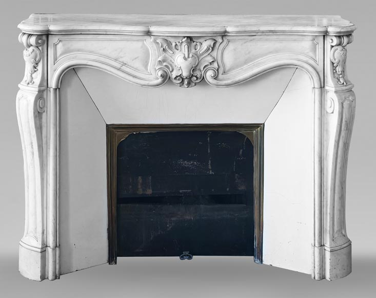 Louis XV style fireplace in Carrara marble-0