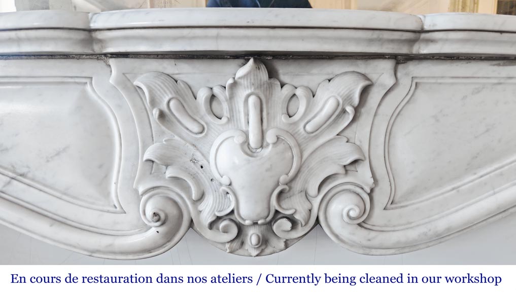 Louis XV style fireplace in Carrara marble-1