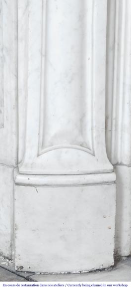 Louis XV style fireplace in Carrara marble-5