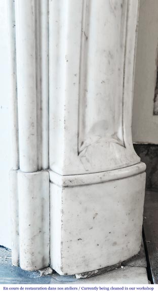 Louis XV style fireplace in Carrara marble-8
