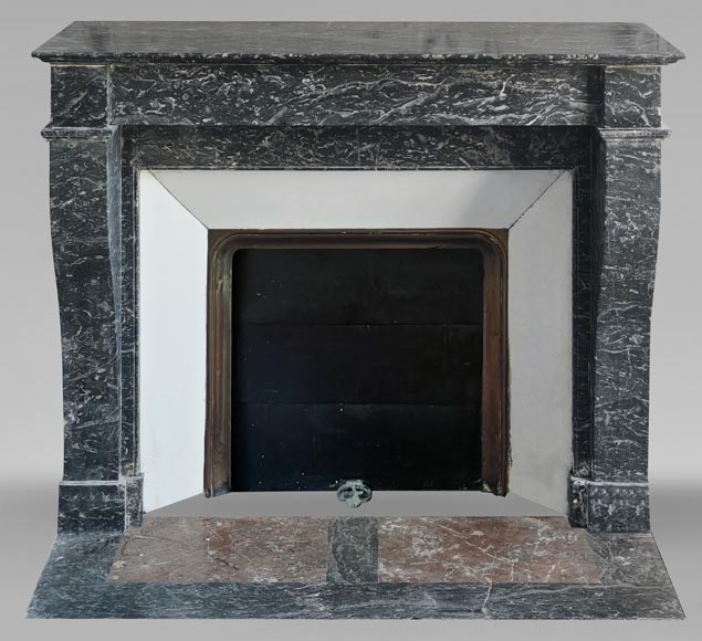 Restoration period fireplace in grey Saint Anne marble-0
