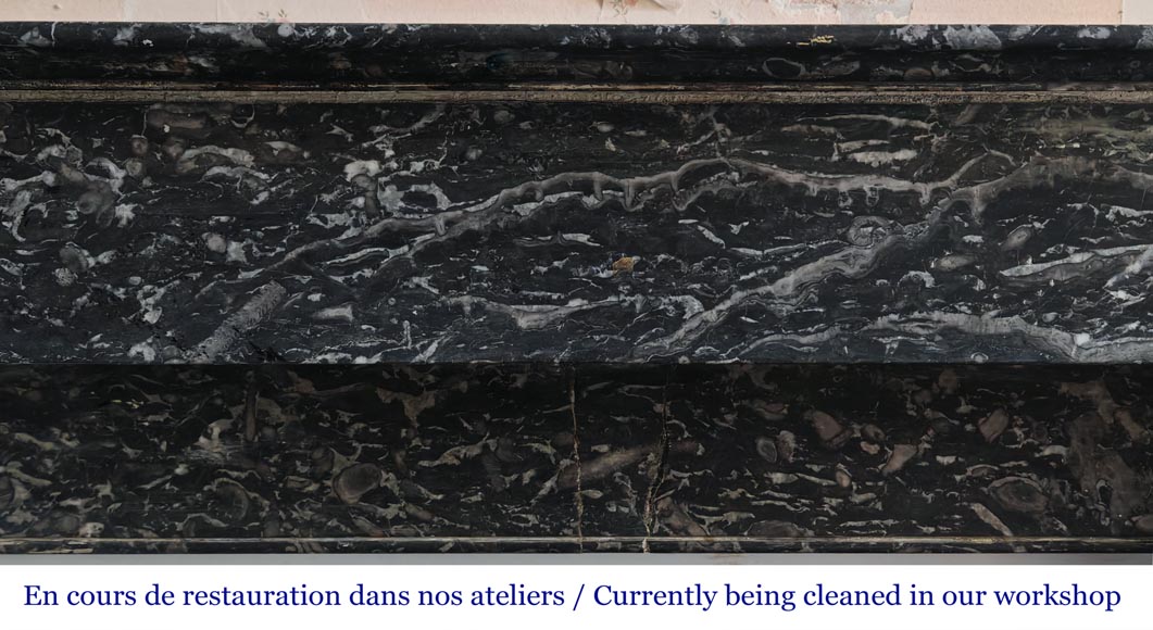 Restoration period fireplace in grey Saint Anne marble-1