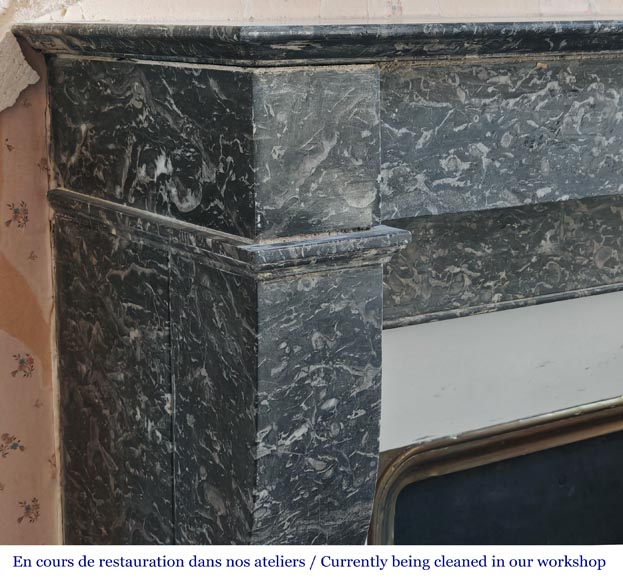 Restoration period fireplace in grey Saint Anne marble-3