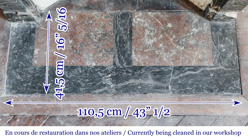 Restoration period fireplace in grey Saint Anne marble-6