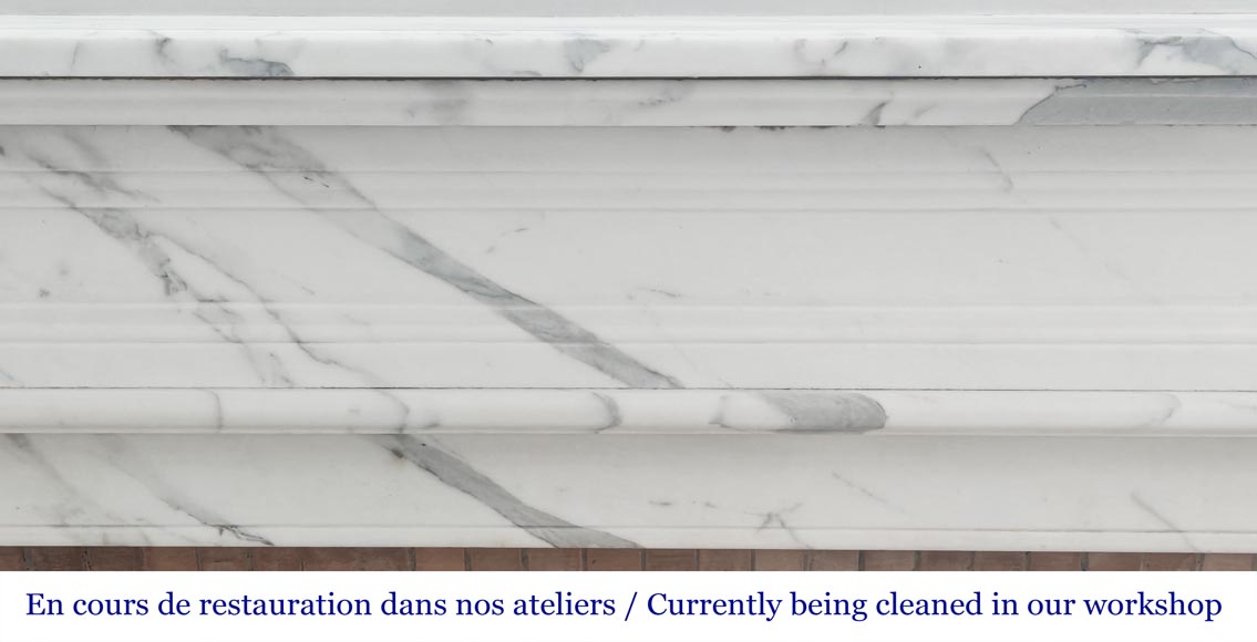 Louis XVI style fireplace with arabesque marble molding Louis XVI style fireplace with arabesque marble molding-1