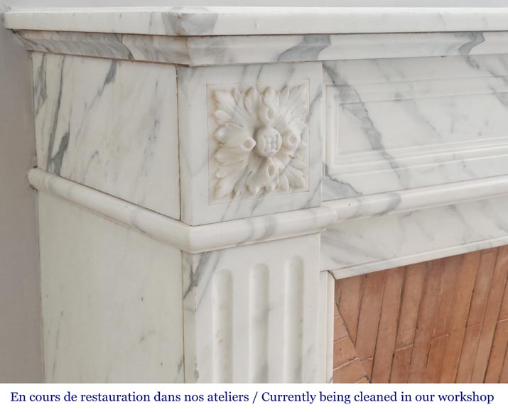 Louis XVI style fireplace with arabesque marble molding Louis XVI style fireplace with arabesque marble molding-3