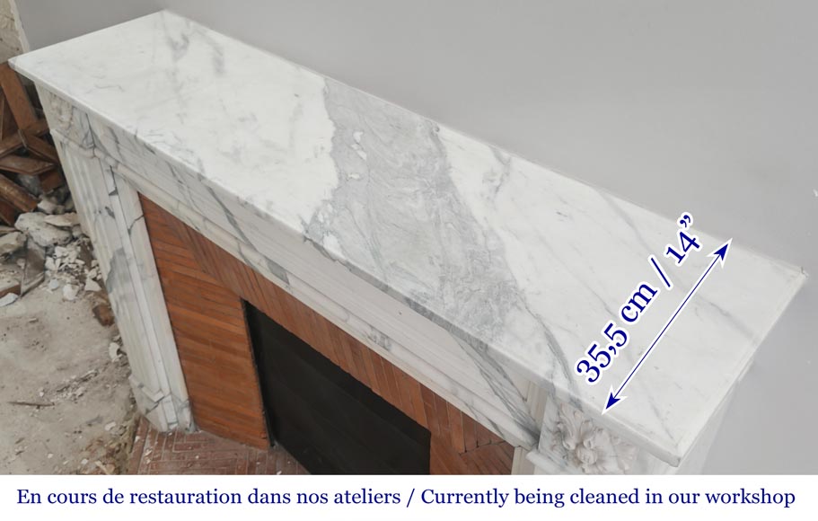 Louis XVI style fireplace with arabesque marble molding Louis XVI style fireplace with arabesque marble molding-8