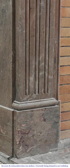 Louis XVI style fireplace with fluted feet in Enjugerais marble Louis XVI style fireplace with fluted feet in Enjugerais marble-4