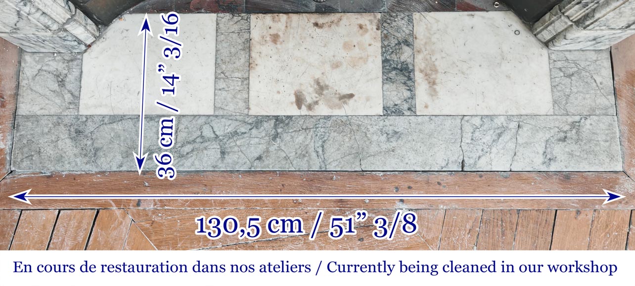 Napoleon III style fireplace in veined granite, with bronze decoration-10