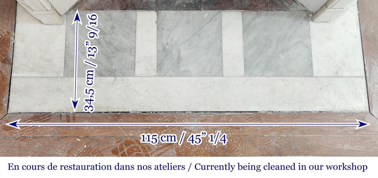 Louis XVI style fireplace with rounded corners in statuary marble-8