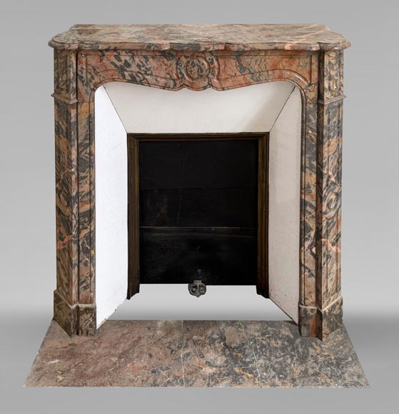 Louis XV style Pompadour model fireplace in pink Enjugerai marble Louis XV style Pompadour model fireplace in pink Enjugerai marble-0