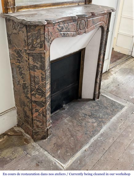 Louis XV style Pompadour model fireplace in pink Enjugerai marble Louis XV style Pompadour model fireplace in pink Enjugerai marble-2