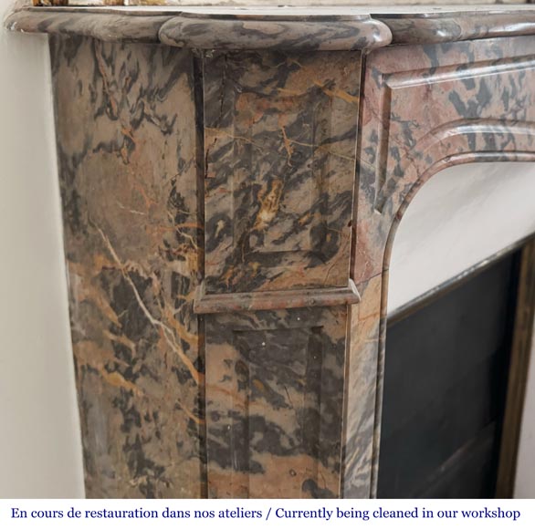 Louis XV style Pompadour model fireplace in pink Enjugerai marble Louis XV style Pompadour model fireplace in pink Enjugerai marble-3