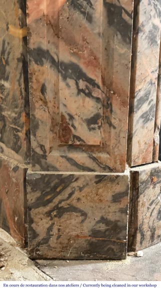 Louis XV style Pompadour model fireplace in pink Enjugerai marble Louis XV style Pompadour model fireplace in pink Enjugerai marble-4
