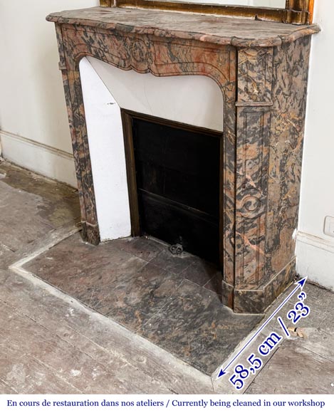 Louis XV style Pompadour model fireplace in pink Enjugerai marble Louis XV style Pompadour model fireplace in pink Enjugerai marble-5