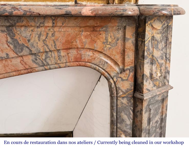Louis XV style Pompadour model fireplace in pink Enjugerai marble Louis XV style Pompadour model fireplace in pink Enjugerai marble-6