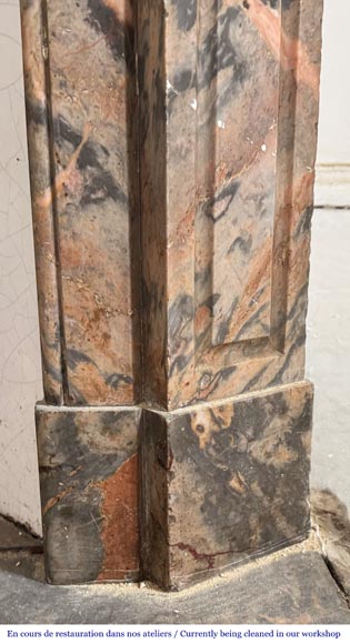 Louis XV style Pompadour model fireplace in pink Enjugerai marble Louis XV style Pompadour model fireplace in pink Enjugerai marble-7
