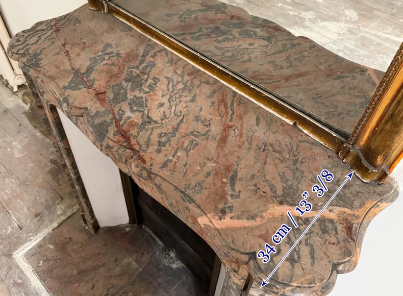 Louis XV style Pompadour model fireplace in pink Enjugerai marble Louis XV style Pompadour model fireplace in pink Enjugerai marble-9
