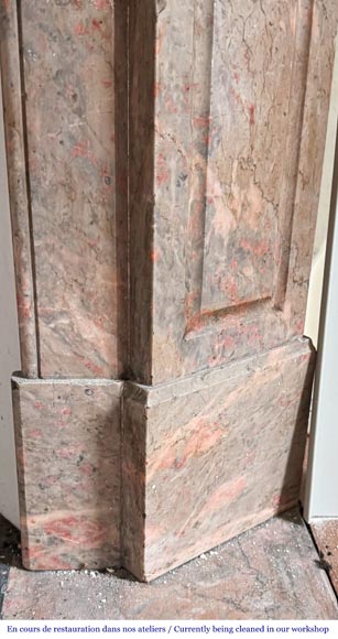 Louis XV style Pompadour model fireplace in pink marble Louis XV style Pompadour model fireplace in pink marble-7