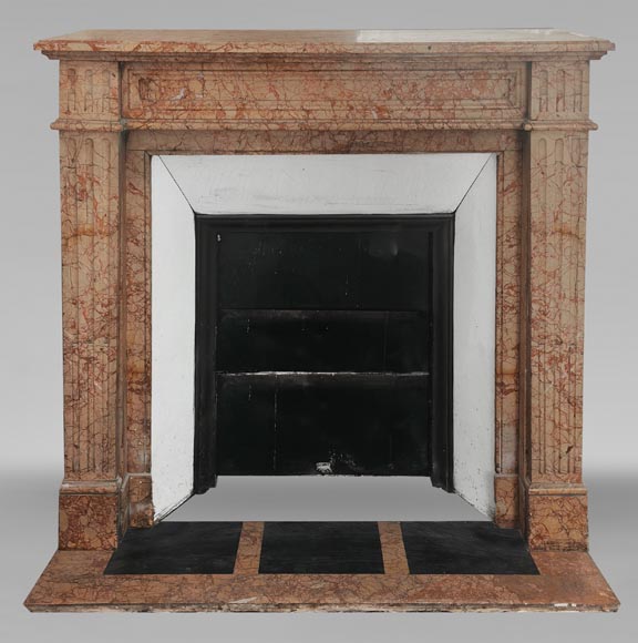 Louis XVI style fireplace in brocatelle marble-0