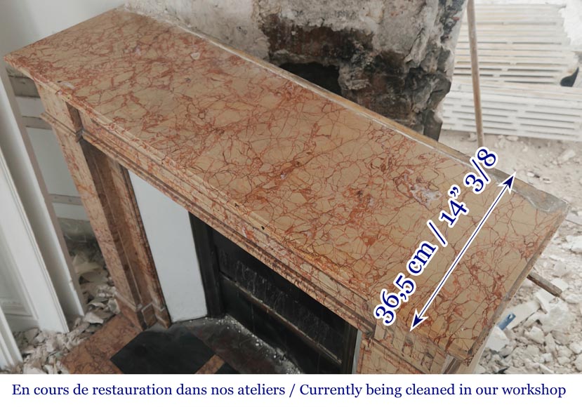 Louis XVI style fireplace in brocatelle marble-9