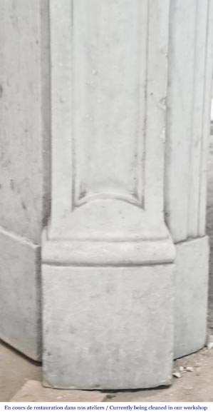 Louis XV style Pompadour model fireplace in Carrara marble-4