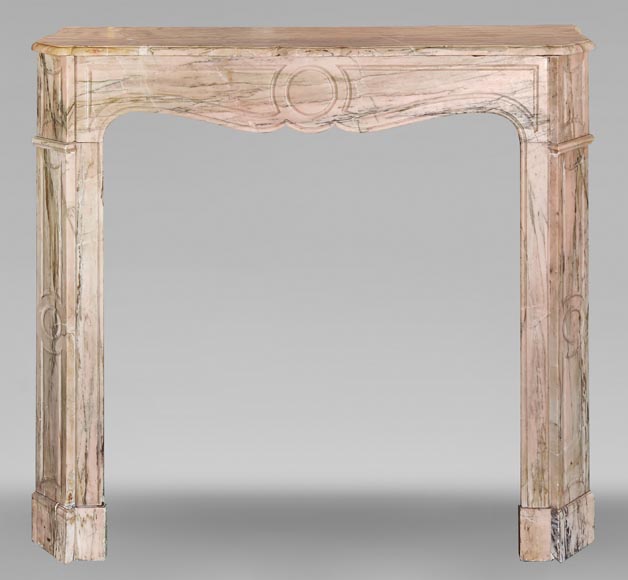 Louis XV style Pompadour model fireplace in pink Portuguese marble-0