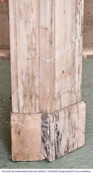 Louis XV style Pompadour model fireplace in pink Portuguese marble-6