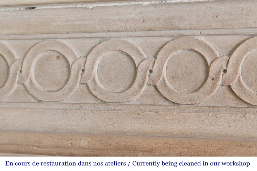 Louis XVI style fireplace decorated with a Greek key frieze-2