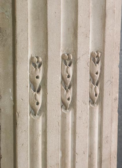 Louis XVI style fireplace decorated with a Greek key frieze-5