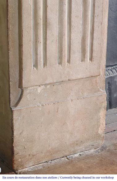 Louis XVI style fireplace decorated with a Greek key frieze-6