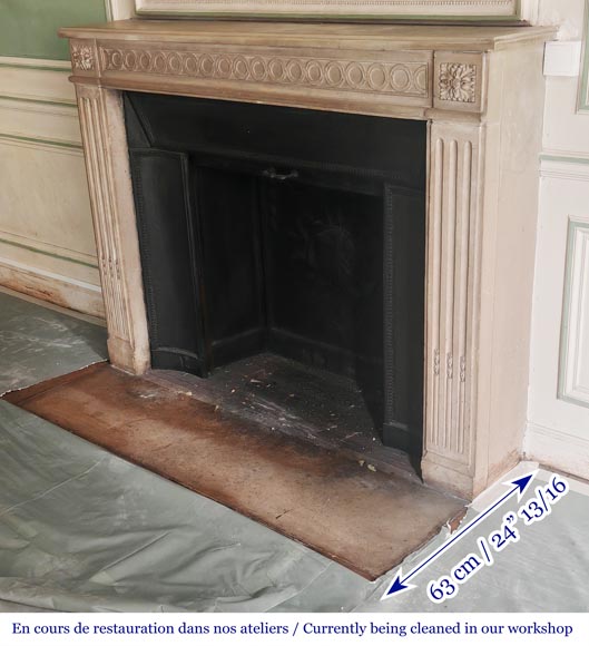 Louis XVI style fireplace decorated with a Greek key frieze-7