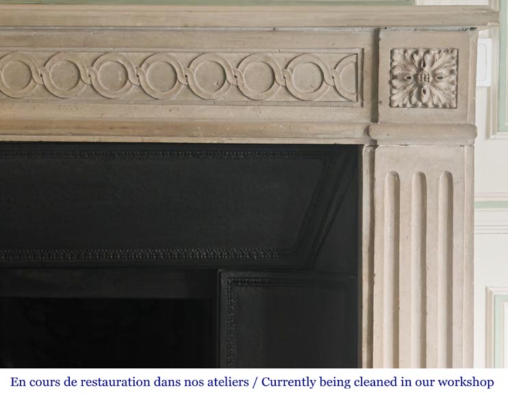 Louis XVI style fireplace decorated with a Greek key frieze-8