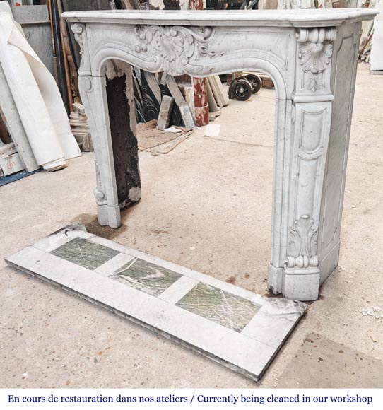 Louis XV style Carrara marble fireplace Louis XV style Carrara marble fireplace-7