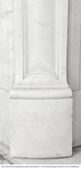 Louis XV style fireplace, Pompadour model, in Carrara marble-4