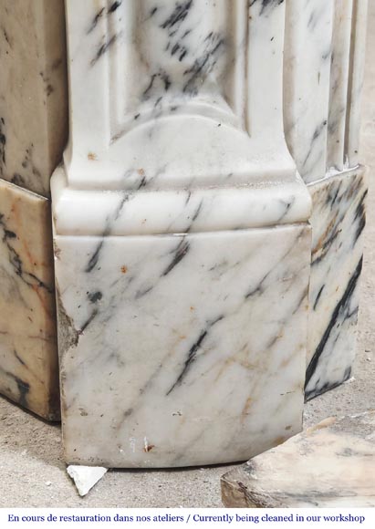 Louis XV style fireplace, Pompadour model, in Paonazzo marble Louis XV style fireplace, Pompadour model, in Paonazzo marble-4