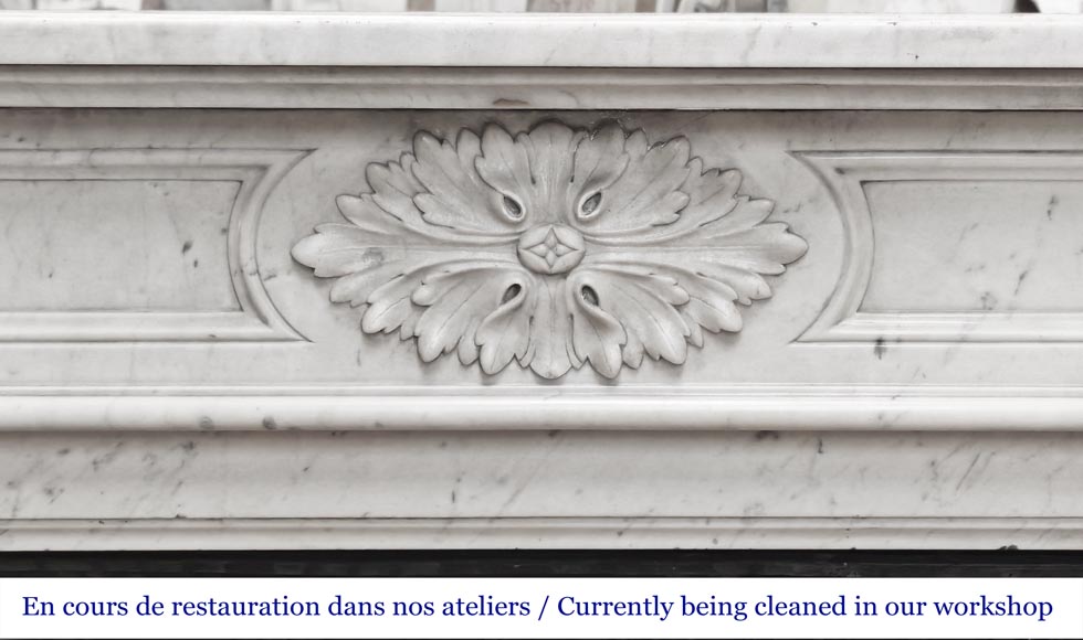 Louis XVI style Carrara marble fireplace Louis XVI style Carrara marble fireplace-1
