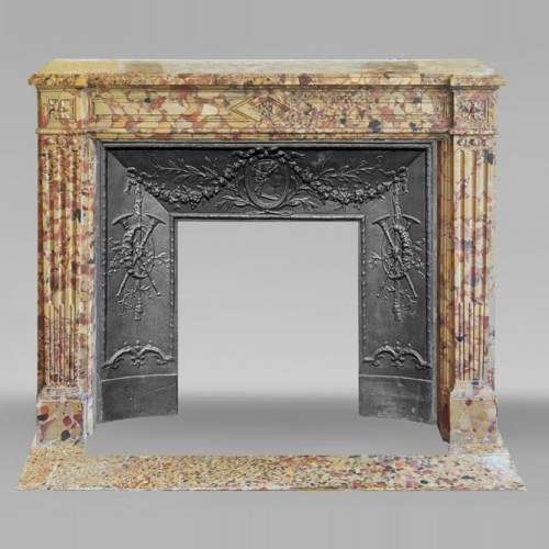 Louis XVI period fireplace in Aleppo Breccia marble
