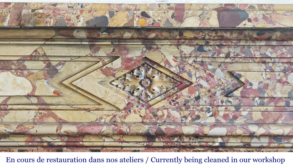 Louis XVI period fireplace in Aleppo Breccia marble Louis XVI period fireplace in Aleppo Breccia marble-1