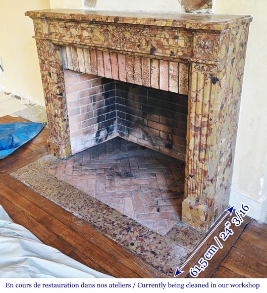 Louis XVI period fireplace in Aleppo Breccia marble Louis XVI period fireplace in Aleppo Breccia marble-5