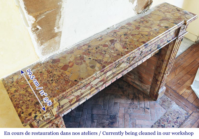 Louis XVI period fireplace in Aleppo Breccia marble Louis XVI period fireplace in Aleppo Breccia marble-9