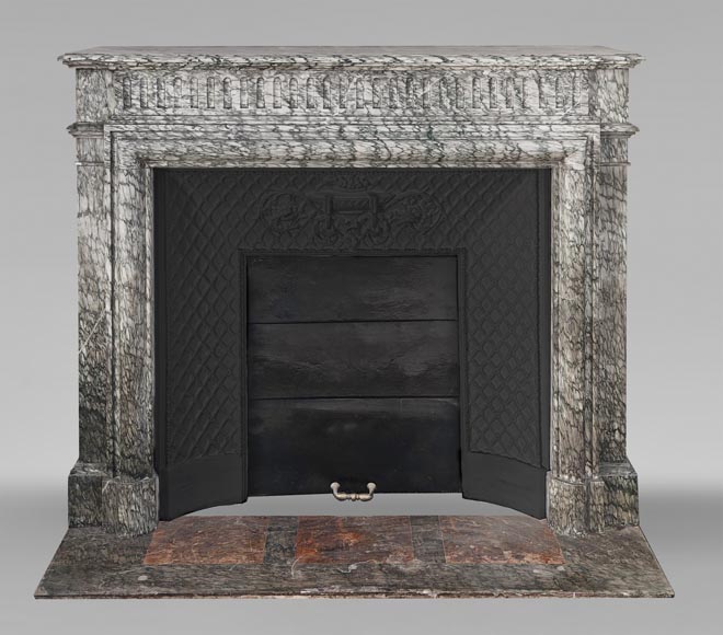 Louis XIV-style fluted fireplace in Vert d'Estour marble Louis XIV-style fluted fireplace in Vert d'Estour marble-0