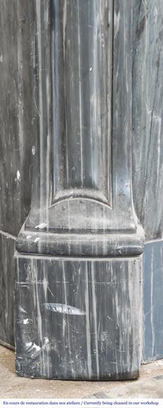 Louis XV style fireplace, Pompadour model, in Bleu Turquin marble Louis XV style fireplace, Pompadour model, in Bleu Turquin marble-4
