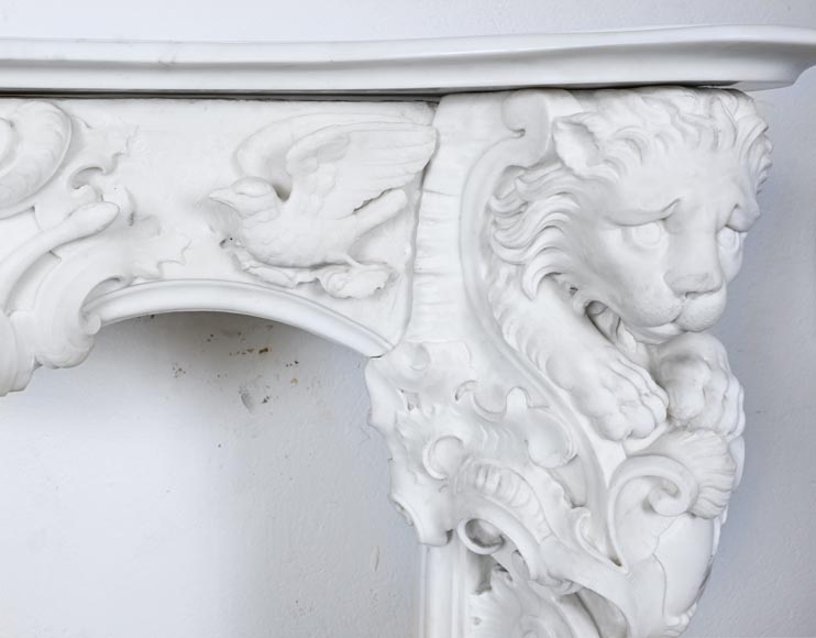 Late 18th-century Venetian fireplace in statuary marble, featuring animal ornamentation Late 18th-century Venetian fireplace in statuary marble, featuring animal ornamentation-13