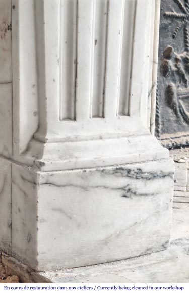 Regency-style Paonazzo marble fireplace, decorated with palm fronds Regency-style Paonazzo marble fireplace, decorated with palm fronds-8