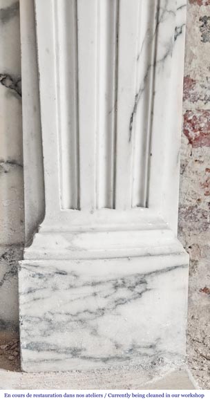 Regency-style Paonazzo marble fireplace, decorated with palm fronds Regency-style Paonazzo marble fireplace, decorated with palm fronds-11