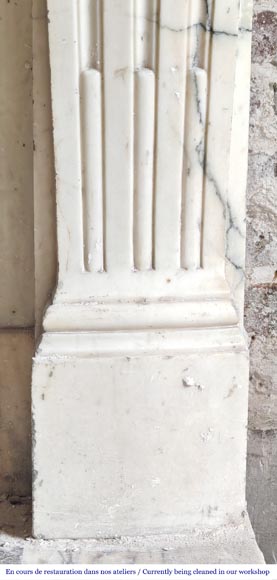 Regency-style Paonazzo marble fireplace with carved scrollwork-10