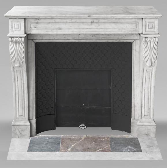 Napoleon III period Carrara marble fireplace-0