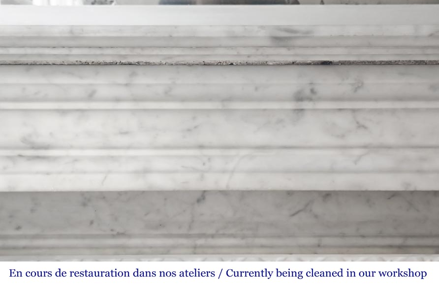 Napoleon III period Carrara marble fireplace-1